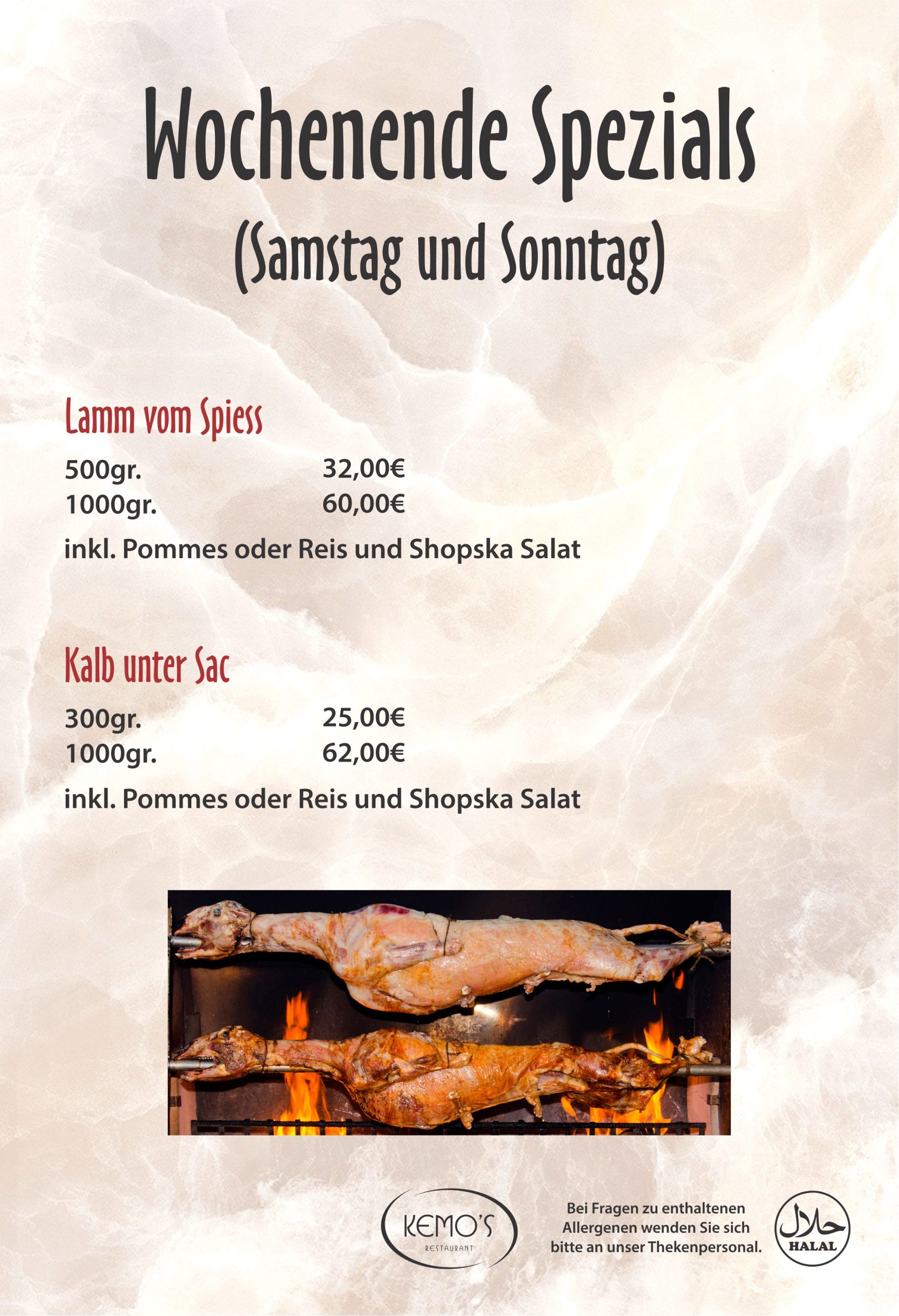 Speisekarte Kemo's Restaurant, Seite 8